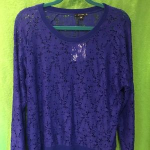Stella & Dot cobalt blue lace top